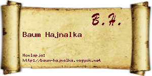 Baum Hajnalka névjegykártya
